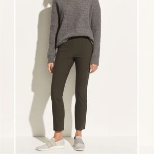 Vince Side Zip Ponte Trouser Pant Deep Laurel Green Large